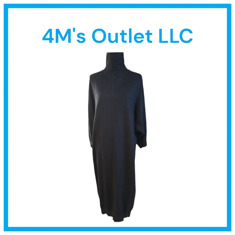 Women's Long Sleeve Over Knee Length Pullover Loose Oversized Sweater Dress